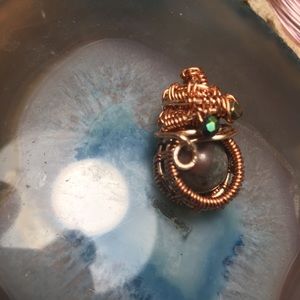 Jasper boho chic wire wrapped pendant